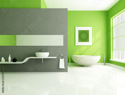 Ilustração: green and gray contemporary bathroom green and gray contemporary bathroom