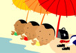 Vector: Businessmen on vacation Businessmen on vacation