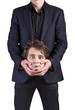 Business man holding his head
