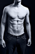 Man with sexy muscular ripped abs