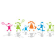 Happy playing children.Sport