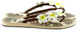 tongs de plage fleurs blanches, fond blanc