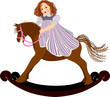 Girl on rocking horse