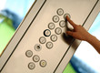 Hand mit Aufzug Tableau
