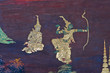 Thai art on The Emerald Buddha temple wall,Thailand