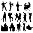Set of musicians silhouettes