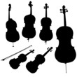 Set of violins and cellos