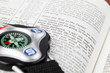 Compass on Bible with text in John 14 about Jesus being the way