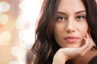 Portrait of attractive brunette girl with lights