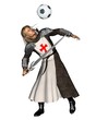 Saint George heading a football