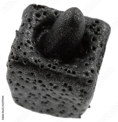 mortier lilliputien pierre noire, fond blanc