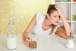 Beauty, young woman with headache