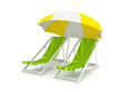 Chaise lounge over white