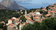 View of a mountain village in Corsica. (village of Evisa).
