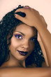 African beautiful woman with curly hair