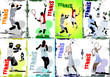 Tennis player poster. Colored Vector illustration for designers