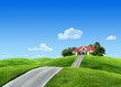 Very detailed 7000px house on green meadow - Nature collection