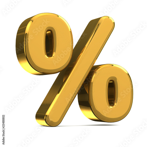 Illustration: golden percentage symbol golden percentage symbol