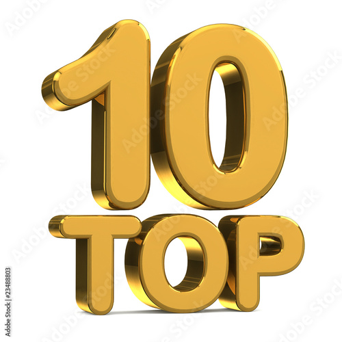 Illustration: top 10 on white background isolated top 10 on white background isolated