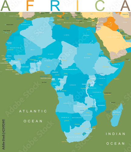Vector: Political Africa. Political Africa.