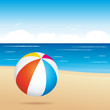 Beach ball on sand