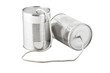 cans telephone connected by string