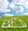 plan de maison sur fond nature