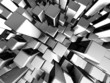 Illustration: Abstract dynamic metal block background Abstract dynamic metal block background