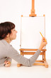 young drawing girl