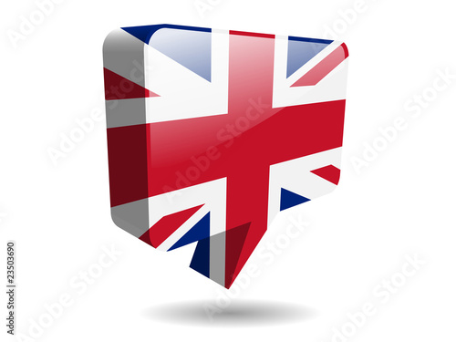 speech bubble icon. UK Flag Speech Bubble Icon