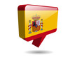 Spanish Flag Speech Bubble Icon (Spain España Web Button 3D)