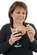 Woman smoking and drinking