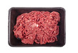 Minced meat in a black tray