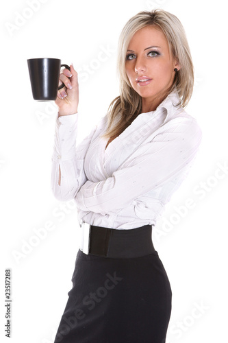 Photo: Young beautiful lady drinking coffee Young beautiful lady drinking coffee