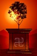 Illustration of plant in sun background