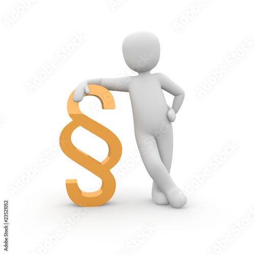 Illustration: 3D Paragraph Figur, Rechtsanwalt 3D Paragraph Figur, Rechtsanwalt