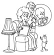 pregnant woman talks to her husband