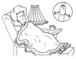 Pregnant woman in an armchair