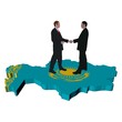 Business meeting on Kazakhstan map flag illustration Business meeting on Kazakhstan map flag illustration
