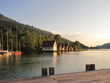Steg Bootshäuser Abend