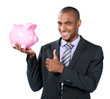 businessman homme d'affaire métis tirelire argent finance