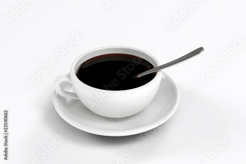 Illustration: Close up of a cup of coffee including a spoon Close up of a cup of coffee including a spoon
