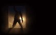 The silhouette of the zombie
