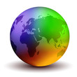 3D Multicolor Earth Globe