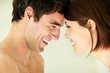 Closeup of a young couple enjoying themselves