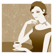 The young woman in cafe
