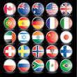 Web buttons with flags on black background. eps 10. Web buttons with flags on black background. eps 10.