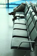 sleeping traveller on the bench