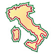 Sketched map of Italy