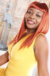 Cute african-american poetrait in yellow dress